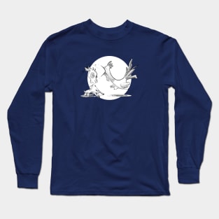 Rooster Screaming at a Goat Long Sleeve T-Shirt